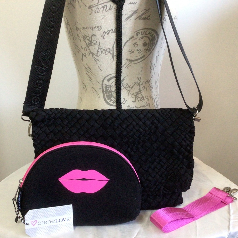 PreneLove Woven Messenger Crossbody Bag & Small Pouch Bag
